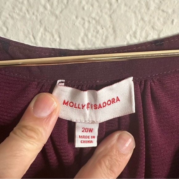 Molly and Isadora Long Sleeve Floral Print Dress Plum Blue 20w - Picture 8 of 12